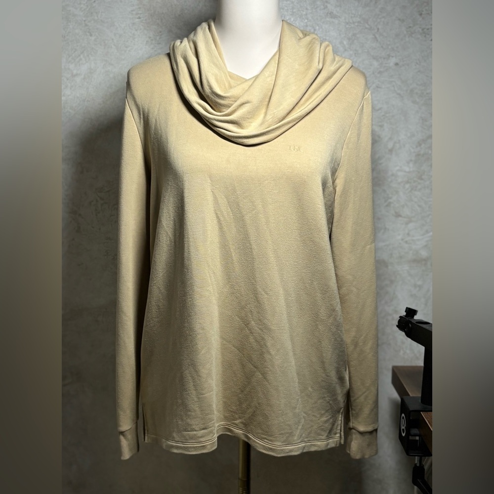 RALPH LAUREN - Women's Cowl Neck Beige Sweater with 'LRL' Logo | GREAT CONDITION